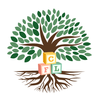 Tree with roots, it has letter blocks stacked at the base spelling out "CFL"