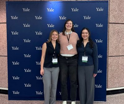 Lab members Bella, Cynthia, and Eunice (left to right) at the CPA Convention